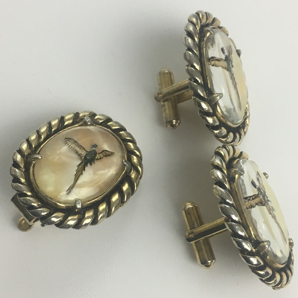 Other - Pheasant Gold Cufflinks & Tie Clip!